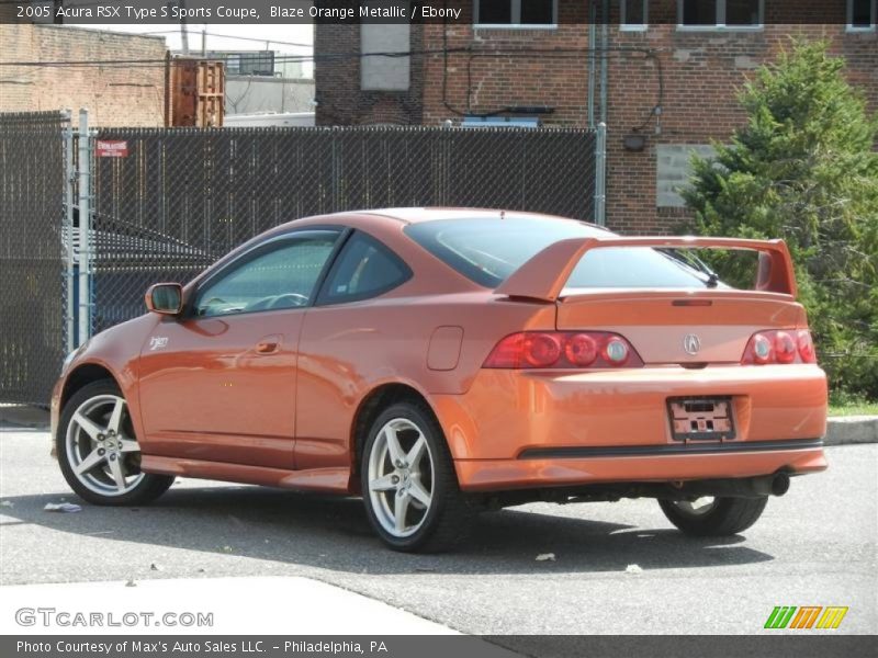 Blaze Orange Metallic / Ebony 2005 Acura RSX Type S Sports Coupe