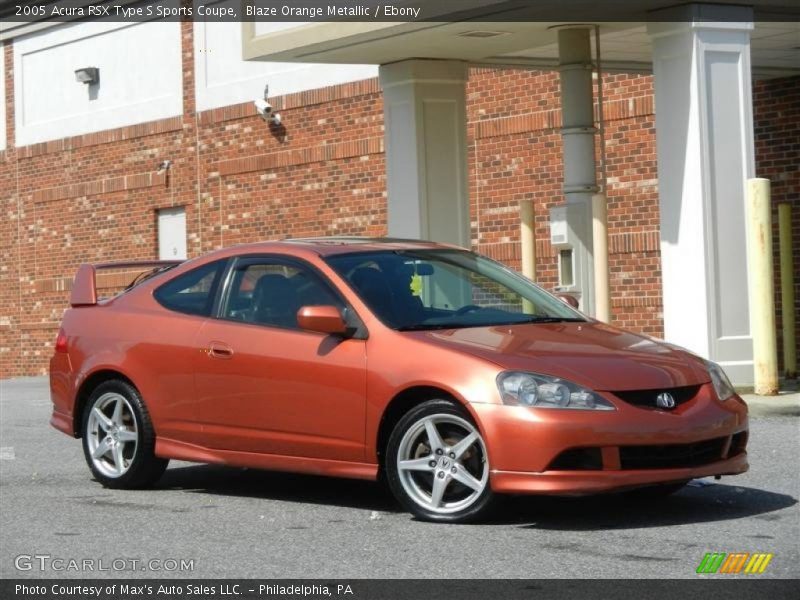 Blaze Orange Metallic / Ebony 2005 Acura RSX Type S Sports Coupe