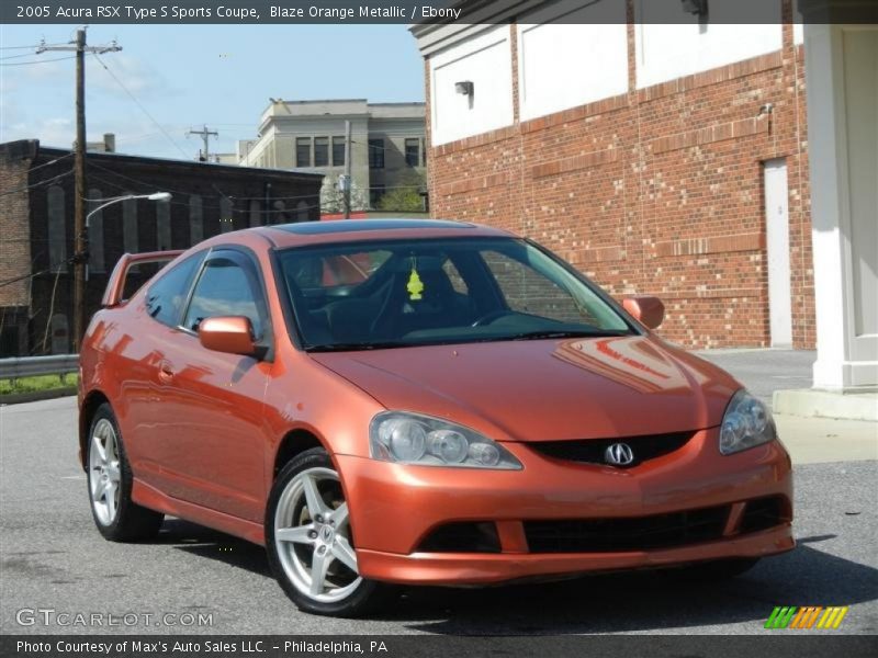 Blaze Orange Metallic / Ebony 2005 Acura RSX Type S Sports Coupe
