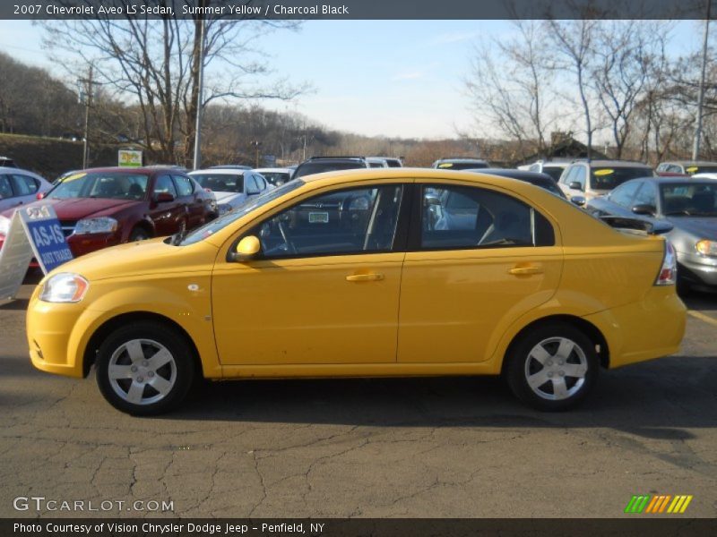 Summer Yellow / Charcoal Black 2007 Chevrolet Aveo LS Sedan