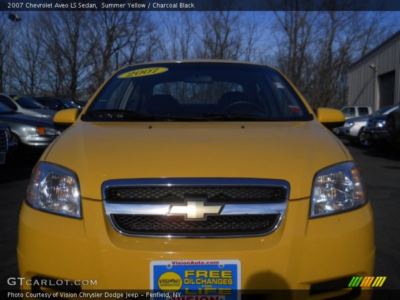 Summer Yellow / Charcoal Black 2007 Chevrolet Aveo LS Sedan