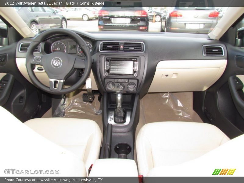 Black / Cornsilk Beige 2012 Volkswagen Jetta SE Sedan