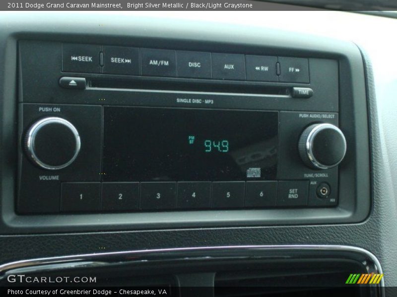 Bright Silver Metallic / Black/Light Graystone 2011 Dodge Grand Caravan Mainstreet