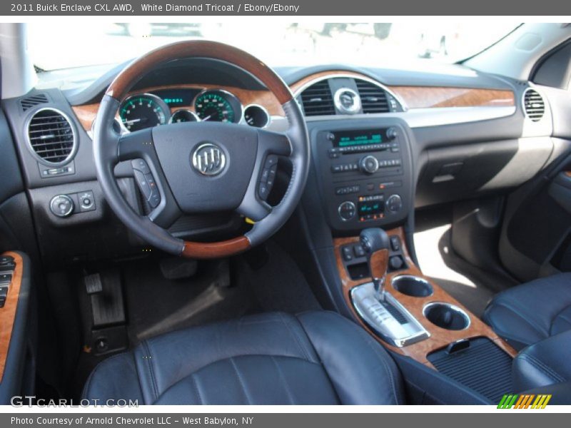 White Diamond Tricoat / Ebony/Ebony 2011 Buick Enclave CXL AWD