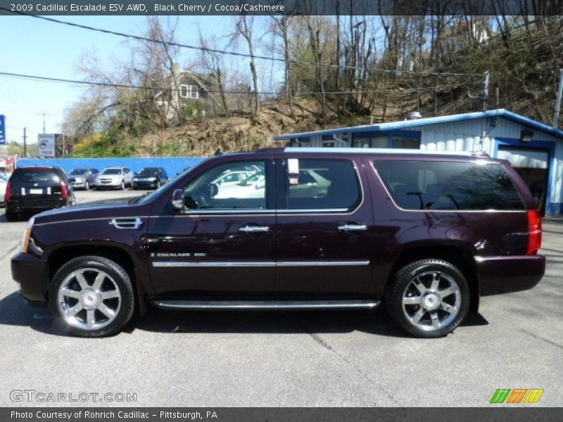 Black Cherry / Cocoa/Cashmere 2009 Cadillac Escalade ESV AWD