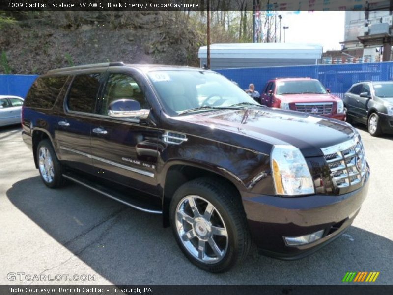 Black Cherry / Cocoa/Cashmere 2009 Cadillac Escalade ESV AWD