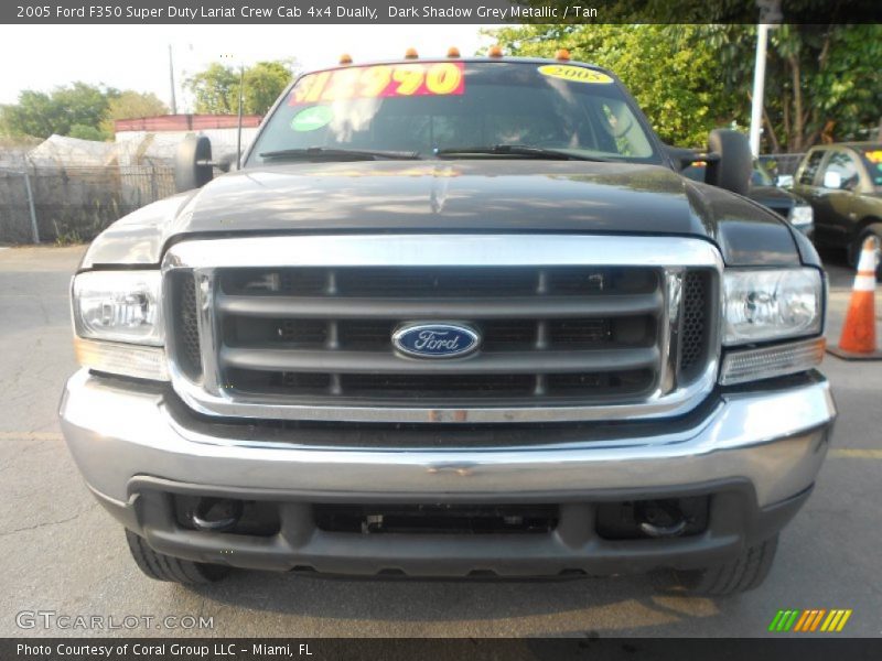 Dark Shadow Grey Metallic / Tan 2005 Ford F350 Super Duty Lariat Crew Cab 4x4 Dually