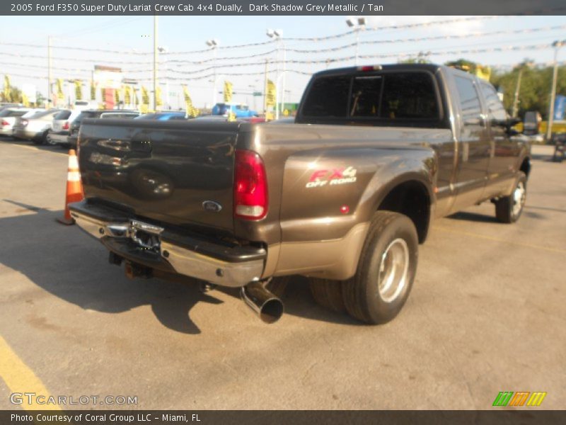 Dark Shadow Grey Metallic / Tan 2005 Ford F350 Super Duty Lariat Crew Cab 4x4 Dually