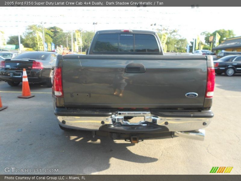 Dark Shadow Grey Metallic / Tan 2005 Ford F350 Super Duty Lariat Crew Cab 4x4 Dually