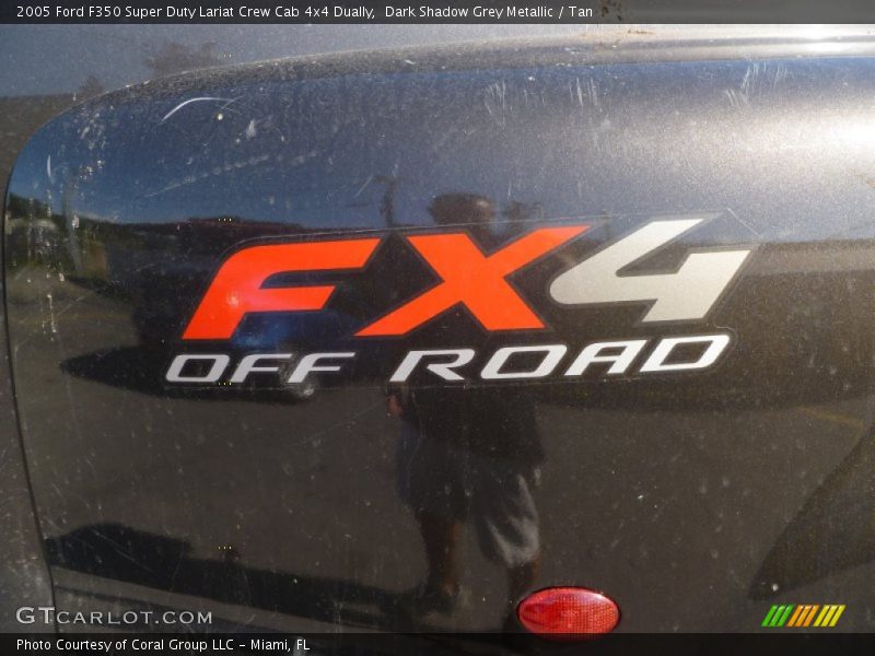 Dark Shadow Grey Metallic / Tan 2005 Ford F350 Super Duty Lariat Crew Cab 4x4 Dually