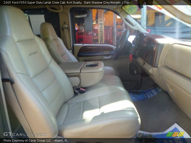 Dark Shadow Grey Metallic / Tan 2005 Ford F350 Super Duty Lariat Crew Cab 4x4 Dually