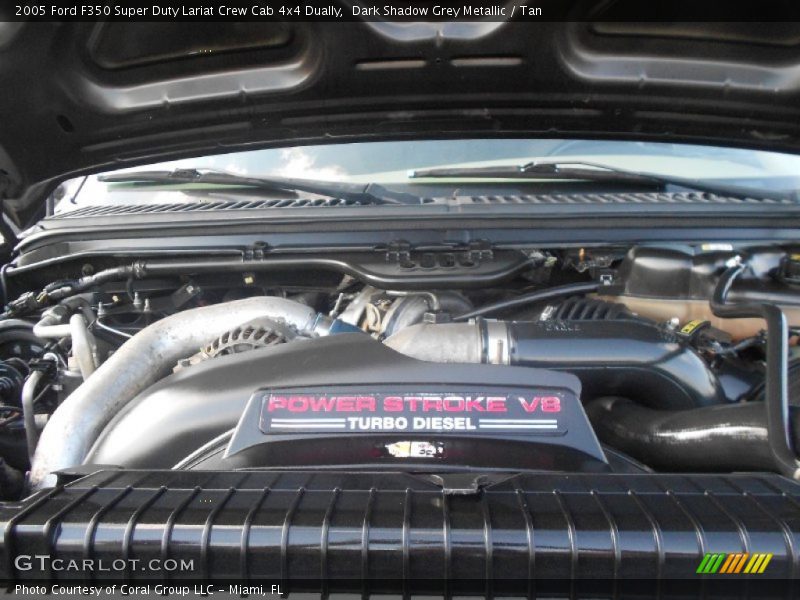 Dark Shadow Grey Metallic / Tan 2005 Ford F350 Super Duty Lariat Crew Cab 4x4 Dually