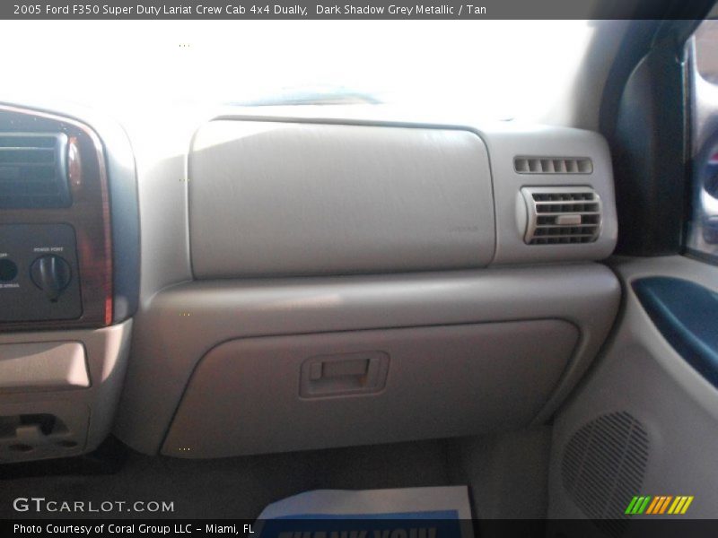 Dark Shadow Grey Metallic / Tan 2005 Ford F350 Super Duty Lariat Crew Cab 4x4 Dually