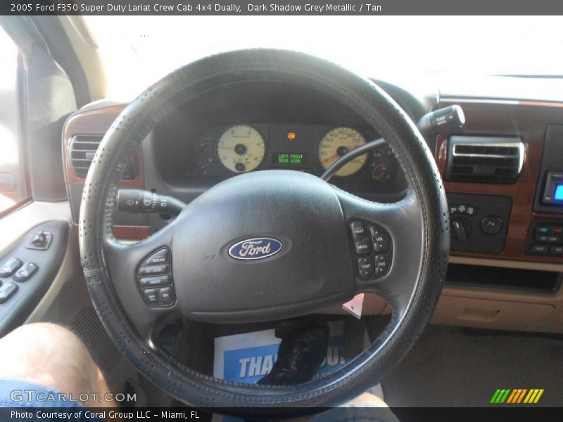 Dark Shadow Grey Metallic / Tan 2005 Ford F350 Super Duty Lariat Crew Cab 4x4 Dually