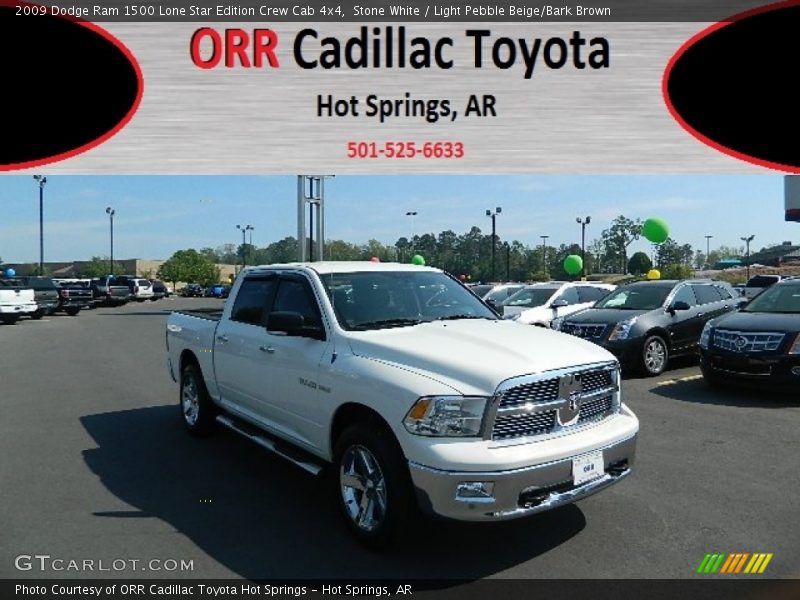 Stone White / Light Pebble Beige/Bark Brown 2009 Dodge Ram 1500 Lone Star Edition Crew Cab 4x4