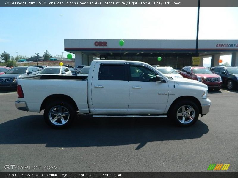 Stone White / Light Pebble Beige/Bark Brown 2009 Dodge Ram 1500 Lone Star Edition Crew Cab 4x4