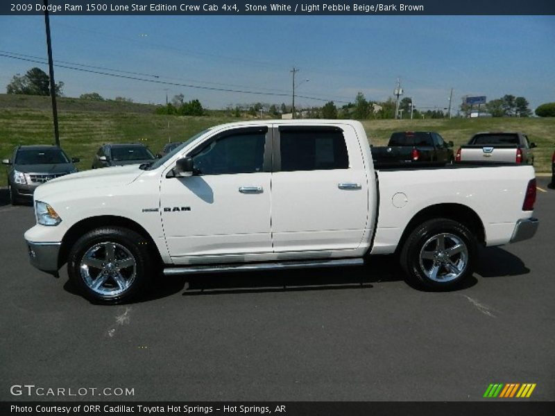 Stone White / Light Pebble Beige/Bark Brown 2009 Dodge Ram 1500 Lone Star Edition Crew Cab 4x4