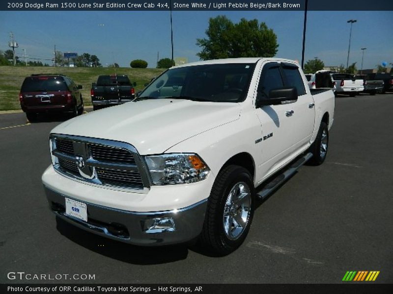 Stone White / Light Pebble Beige/Bark Brown 2009 Dodge Ram 1500 Lone Star Edition Crew Cab 4x4