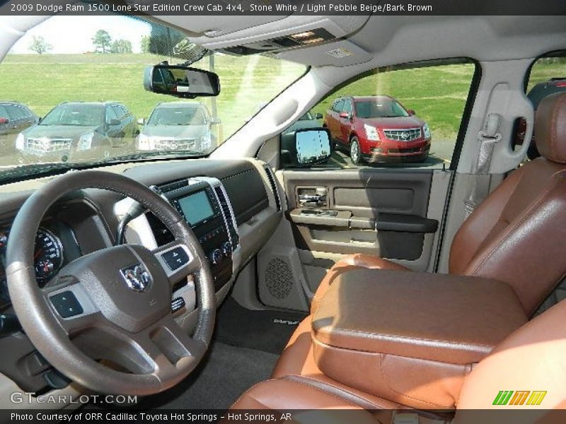 Stone White / Light Pebble Beige/Bark Brown 2009 Dodge Ram 1500 Lone Star Edition Crew Cab 4x4