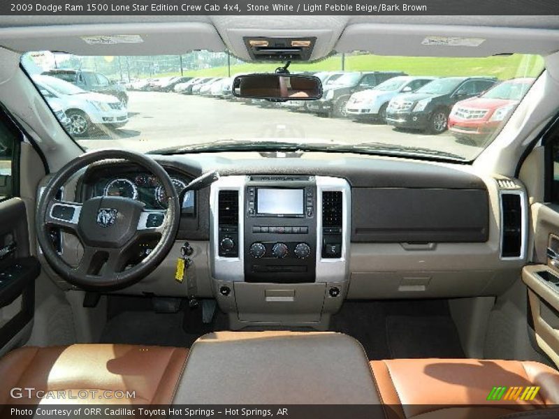 Stone White / Light Pebble Beige/Bark Brown 2009 Dodge Ram 1500 Lone Star Edition Crew Cab 4x4