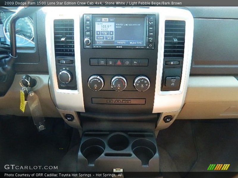 Stone White / Light Pebble Beige/Bark Brown 2009 Dodge Ram 1500 Lone Star Edition Crew Cab 4x4