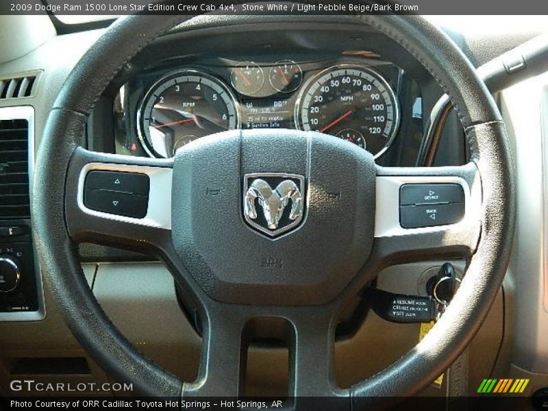 Stone White / Light Pebble Beige/Bark Brown 2009 Dodge Ram 1500 Lone Star Edition Crew Cab 4x4