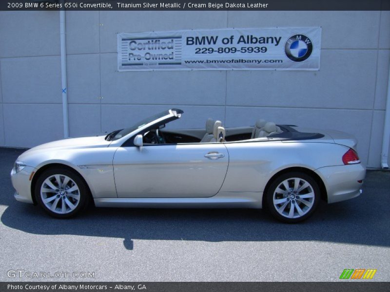 Titanium Silver Metallic / Cream Beige Dakota Leather 2009 BMW 6 Series 650i Convertible