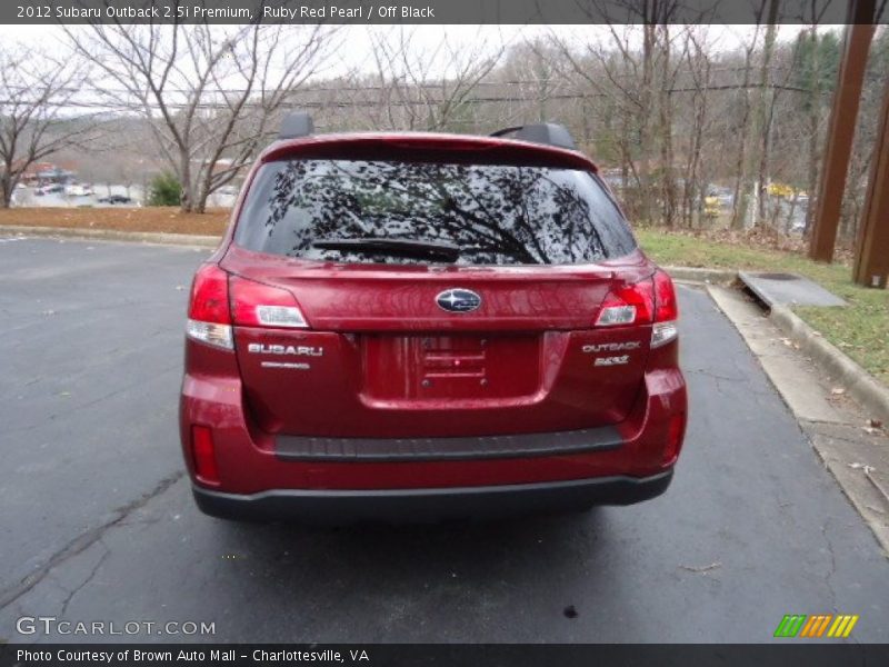 Ruby Red Pearl / Off Black 2012 Subaru Outback 2.5i Premium