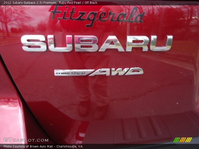 Ruby Red Pearl / Off Black 2012 Subaru Outback 2.5i Premium