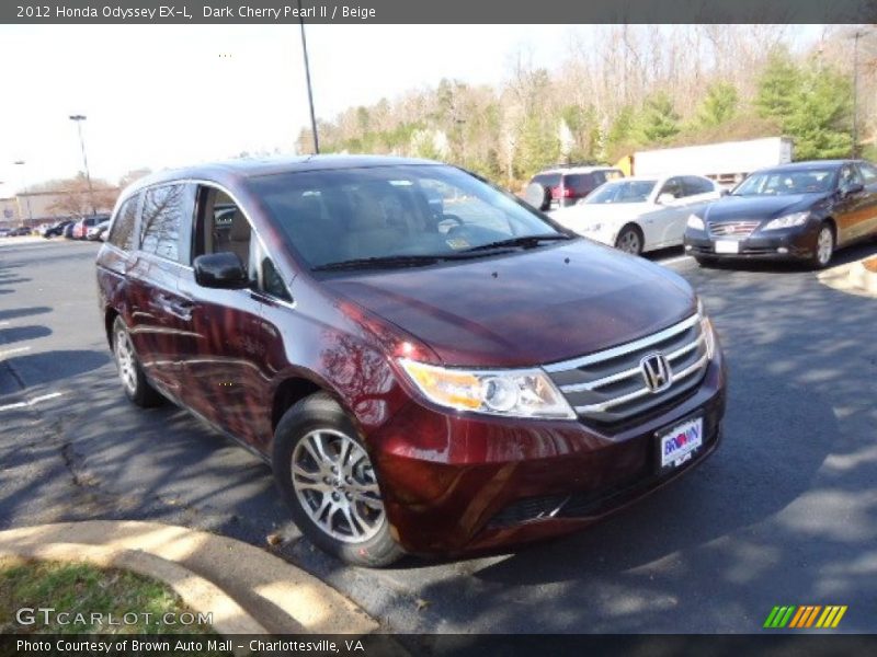 Dark Cherry Pearl II / Beige 2012 Honda Odyssey EX-L