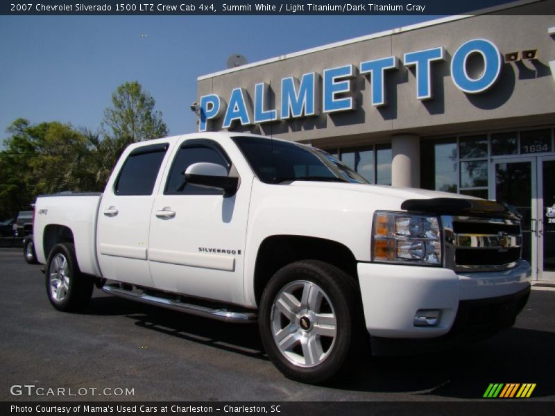 Summit White / Light Titanium/Dark Titanium Gray 2007 Chevrolet Silverado 1500 LTZ Crew Cab 4x4