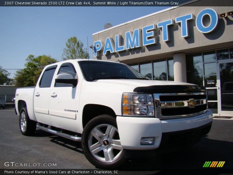 Summit White / Light Titanium/Dark Titanium Gray 2007 Chevrolet Silverado 1500 LTZ Crew Cab 4x4