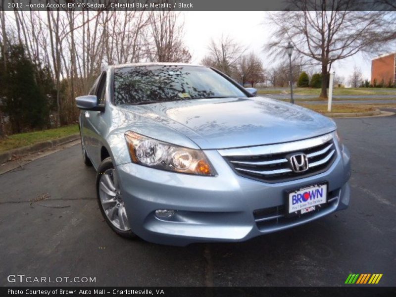 Celestial Blue Metallic / Black 2012 Honda Accord EX V6 Sedan