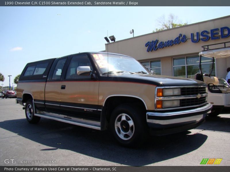 Sandstone Metallic / Beige 1990 Chevrolet C/K C1500 Silverado Extended Cab