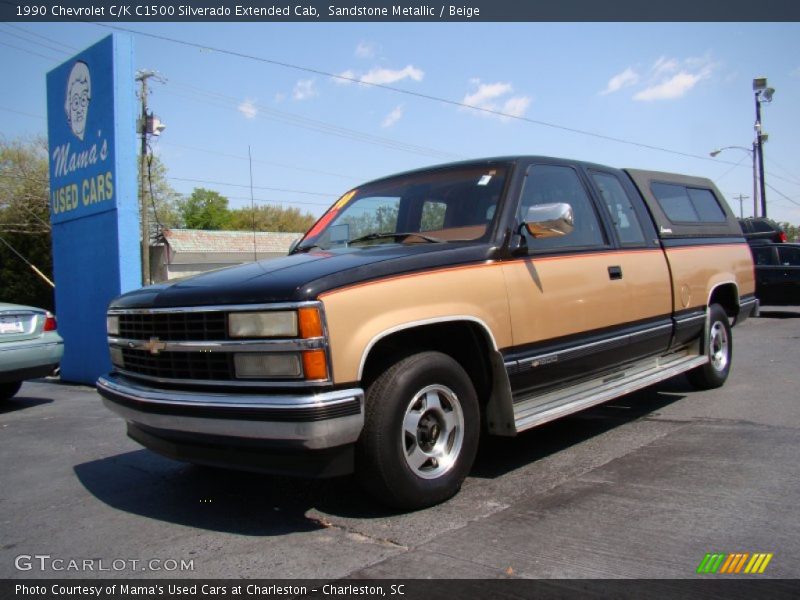 Sandstone Metallic / Beige 1990 Chevrolet C/K C1500 Silverado Extended Cab