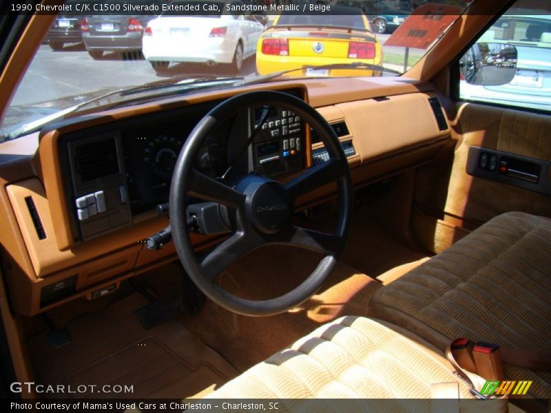 Sandstone Metallic / Beige 1990 Chevrolet C/K C1500 Silverado Extended Cab