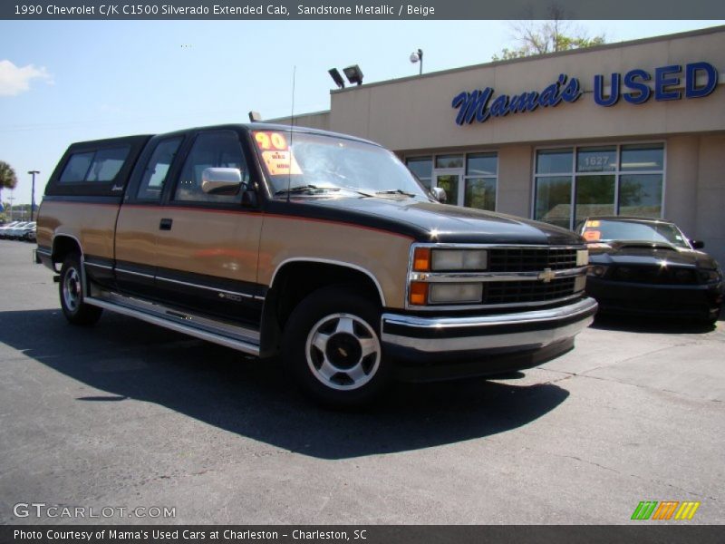 Sandstone Metallic / Beige 1990 Chevrolet C/K C1500 Silverado Extended Cab