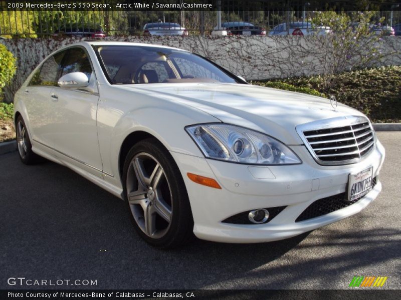 Arctic White / Savanna/Cashmere 2009 Mercedes-Benz S 550 Sedan