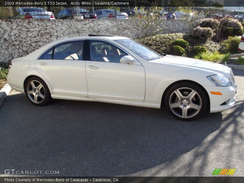 Arctic White / Savanna/Cashmere 2009 Mercedes-Benz S 550 Sedan