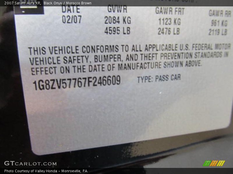Black Onyx / Morocco Brown 2007 Saturn Aura XR
