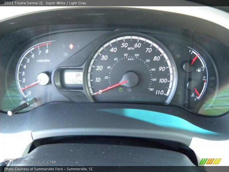 Super White / Light Gray 2011 Toyota Sienna LE