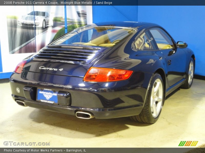 Midnight Blue Metallic / Sand Beige 2008 Porsche 911 Carrera 4 Coupe