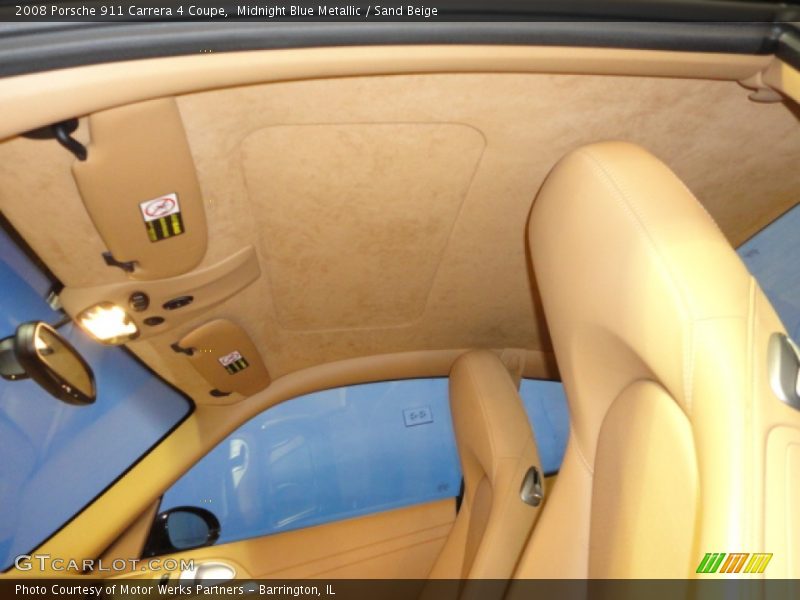 Midnight Blue Metallic / Sand Beige 2008 Porsche 911 Carrera 4 Coupe