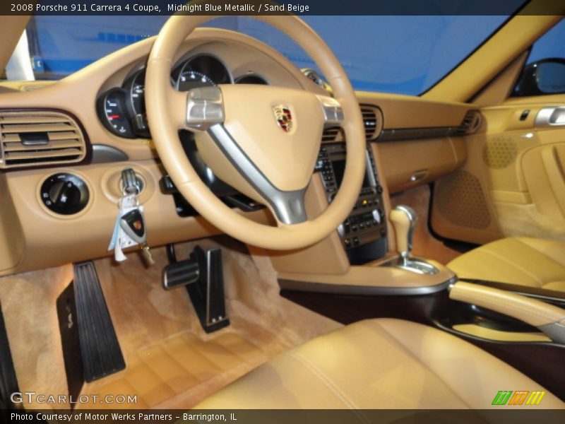Midnight Blue Metallic / Sand Beige 2008 Porsche 911 Carrera 4 Coupe