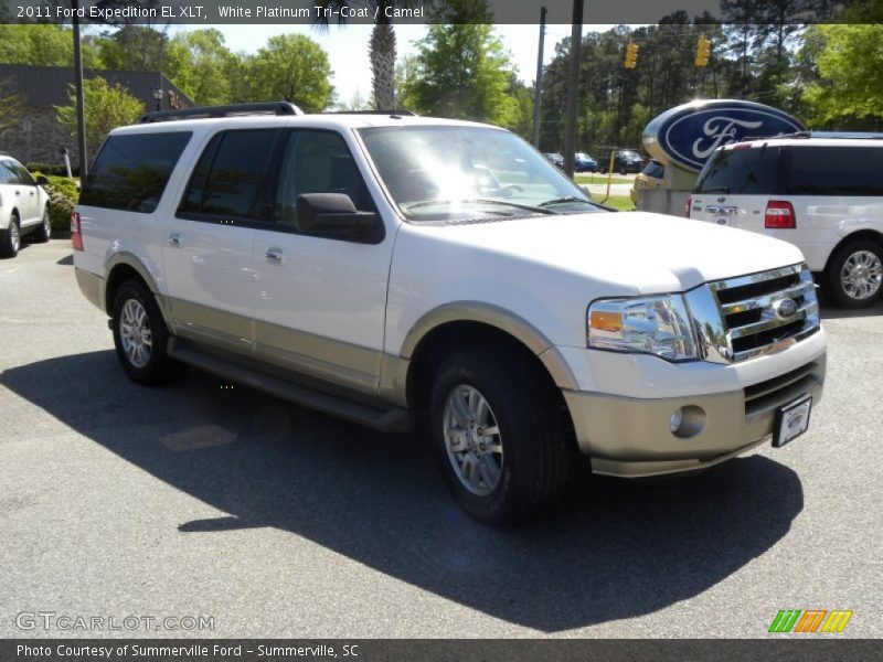 White Platinum Tri-Coat / Camel 2011 Ford Expedition EL XLT