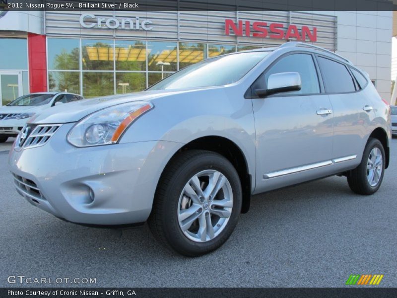 Brilliant Silver / Black 2012 Nissan Rogue SV