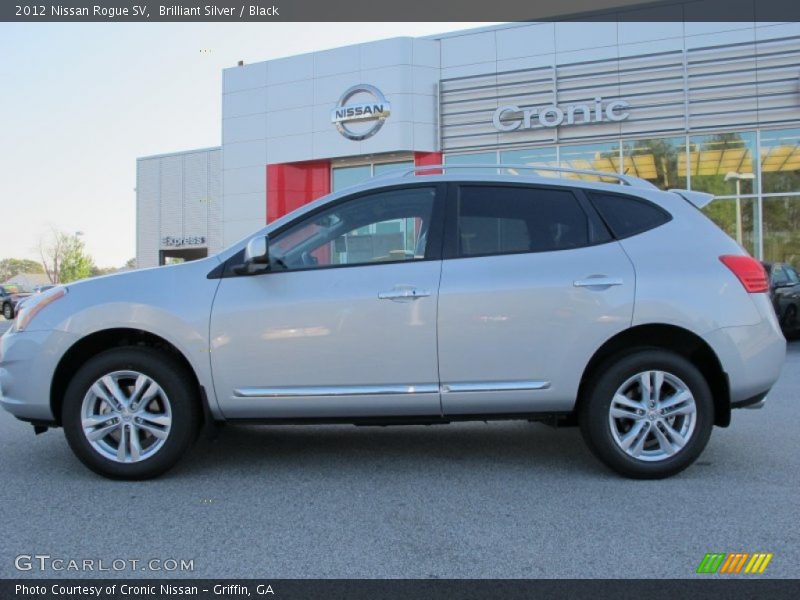 Brilliant Silver / Black 2012 Nissan Rogue SV