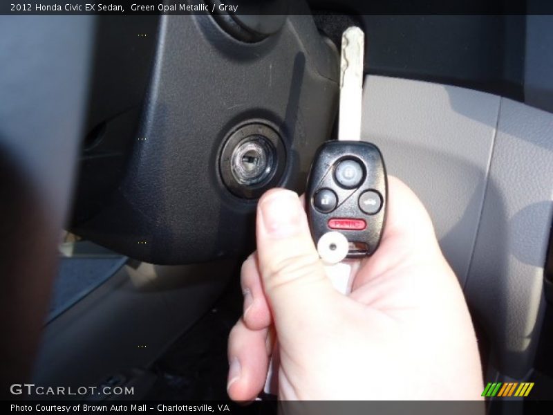 Green Opal Metallic / Gray 2012 Honda Civic EX Sedan