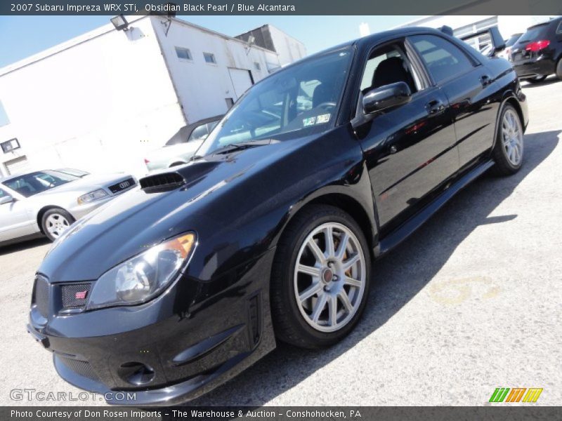 Obsidian Black Pearl / Blue Alcantara 2007 Subaru Impreza WRX STi