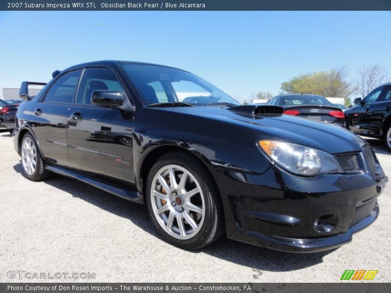 Obsidian Black Pearl / Blue Alcantara 2007 Subaru Impreza WRX STi